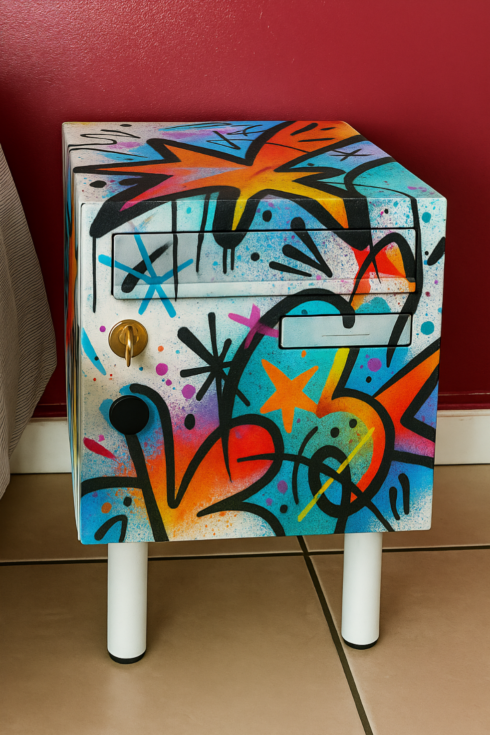 Table de chevet-acier-métal 