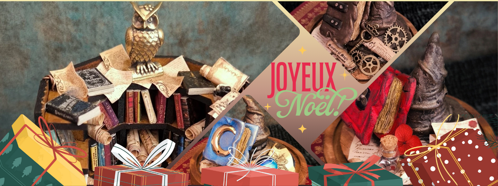 diorama MINIATURE Bibliothèque magique, Table de potions,
Chapeau magique alice au pays des merveilles fantastique fantaisie geek pop culture