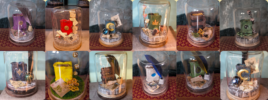 Plongez dans un univers céleste avec cette fiole en verre, soigneusement façonnée à la main.

Le livre miniature a été sculpté à la main en pâte polymère avant d’être délicatement cuit, peint.

Chaque création est réalisée à la main, rendant chaque pièce unique et riche de détails captivants.