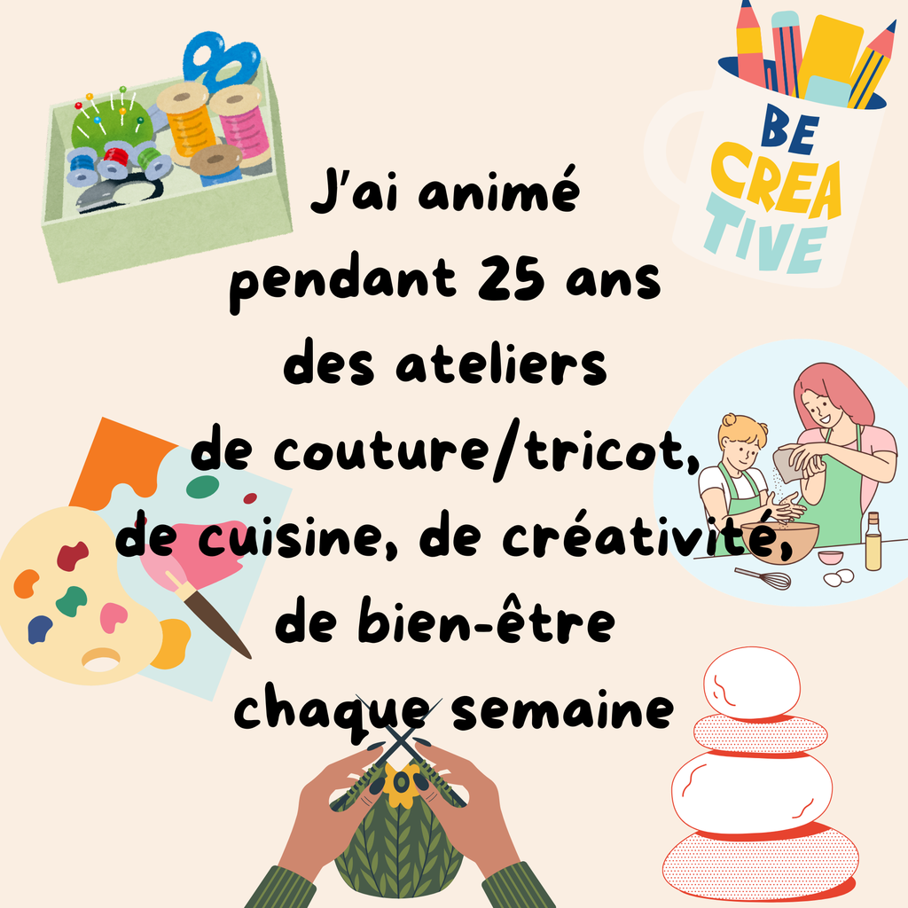Je tricote depuis toute petite j'aime le fait maison et la création arts du fil peinture dessin jardin écriture lecture tambouille et patouille