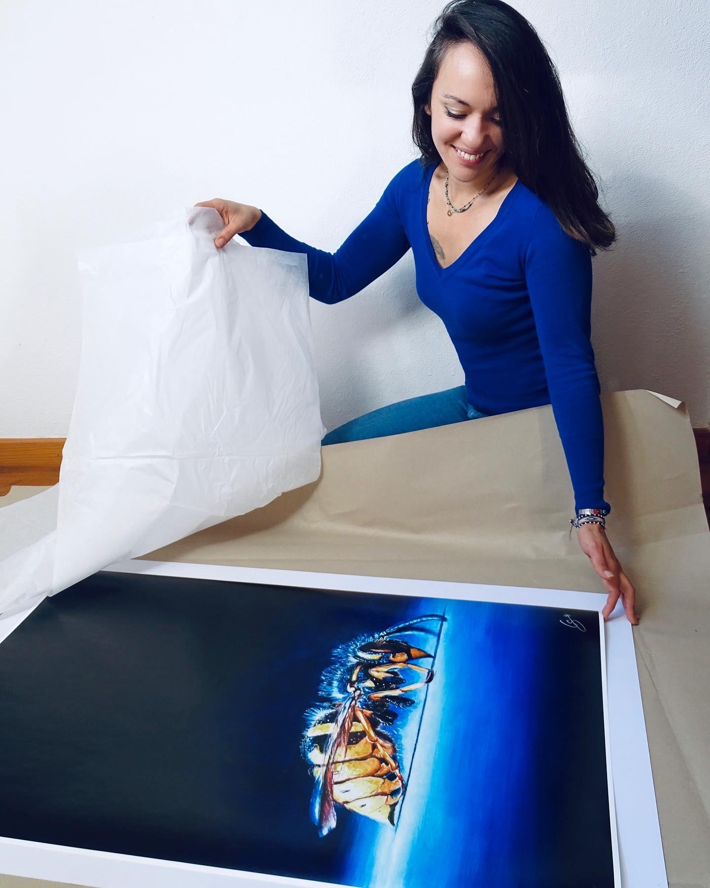 Photo d'un tirage d'art grand format et Constance Schroeder Artiste art animalier oeuvres avec certificat d'authencité en édition limitée