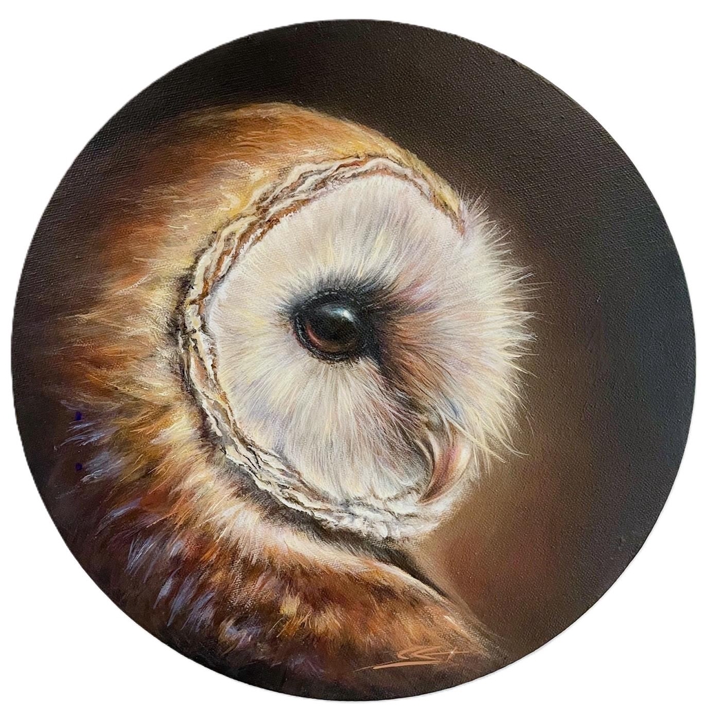 oeuvre chouette constance schroeder artiste peintre animalier art contemporain totémique