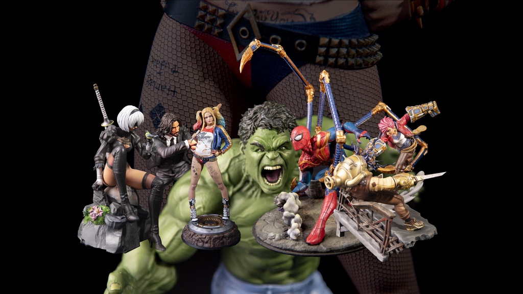 Figurines de collection en résine 3D peintes à la main