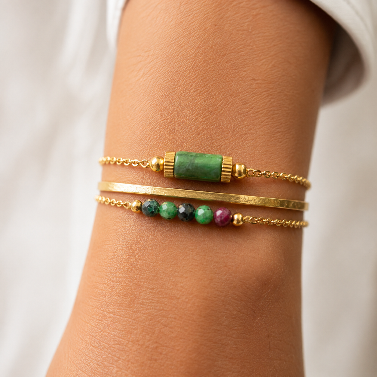 Collection de bracelets ELEA en pierres naturelles, acier inoxydable, personnalisé