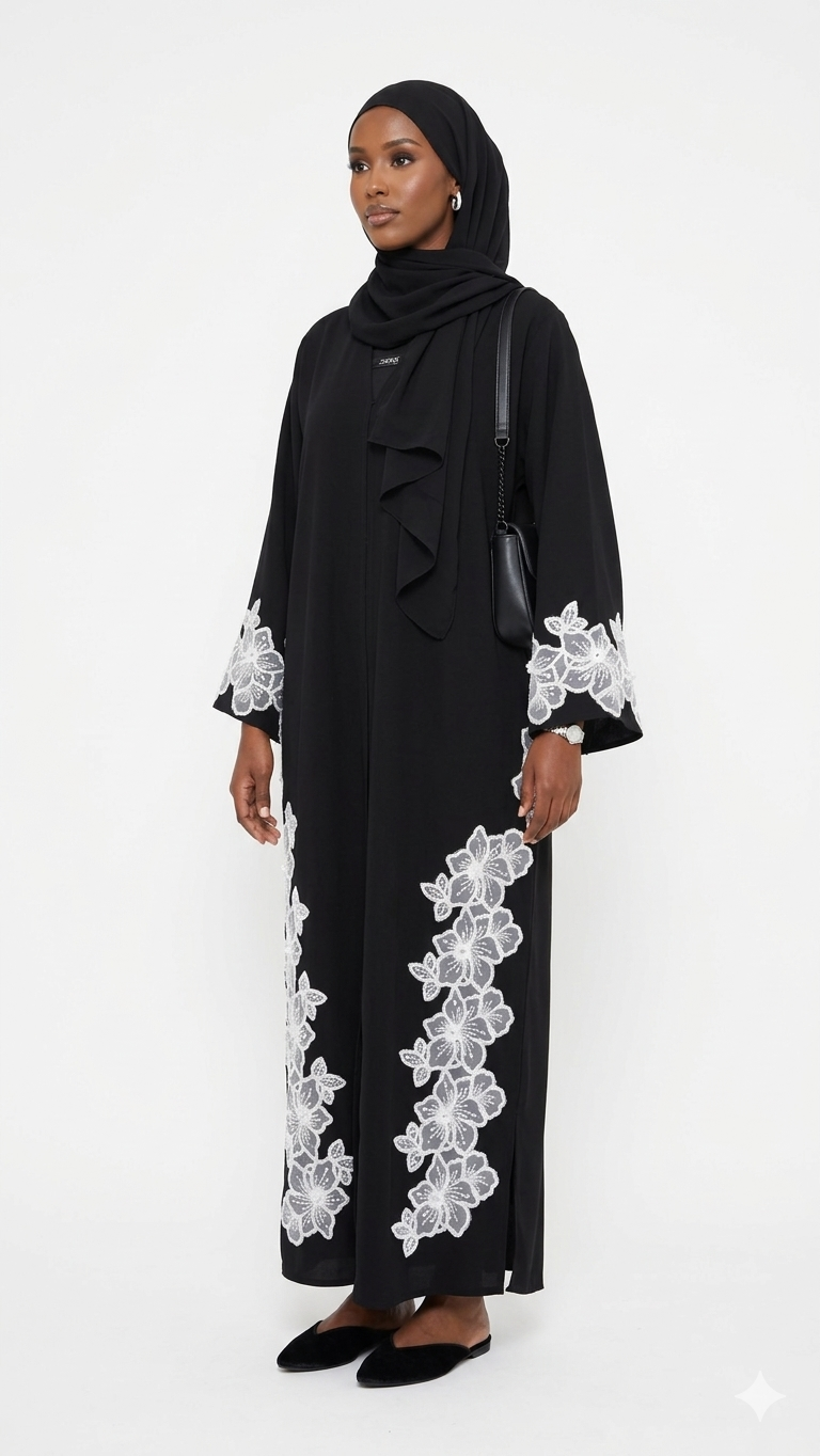 Basma Lace Abaya 
