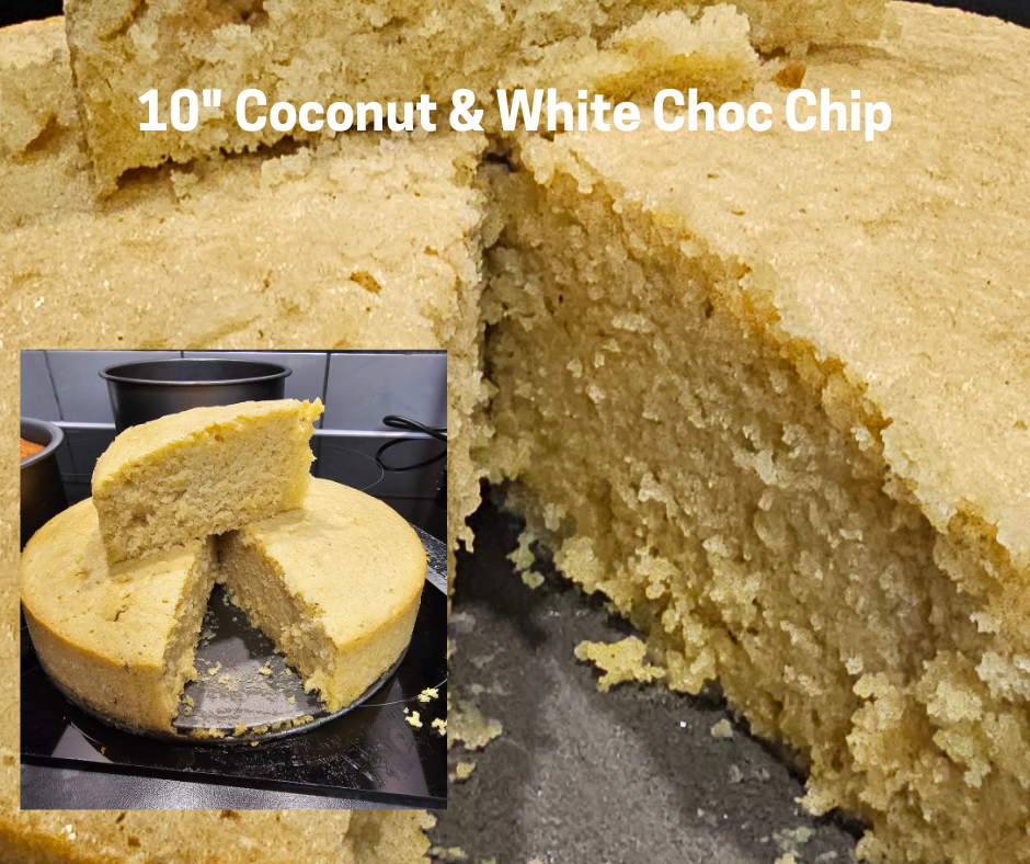 COCONUT & WHITE CHOCOLATE CHIP CAKE