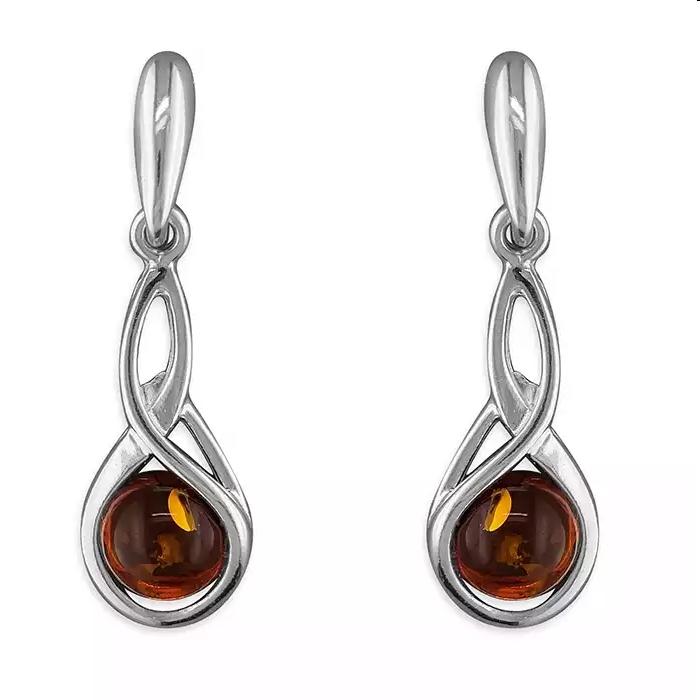 Earrings - stone, shell and amber