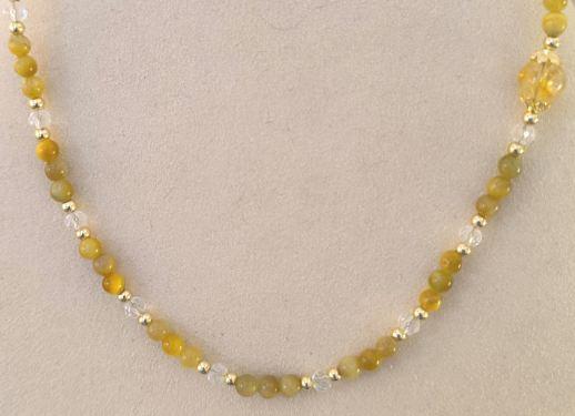 Collier en perle de pierre naturel - nacre - Argent massif S925 - Toulouse – Pierre des Anges