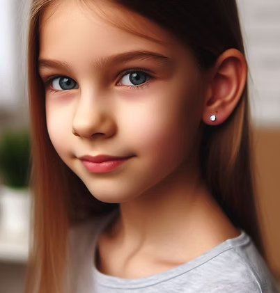 Mini stainless steel comfort back stud earrings for children, stacking and everyday wear