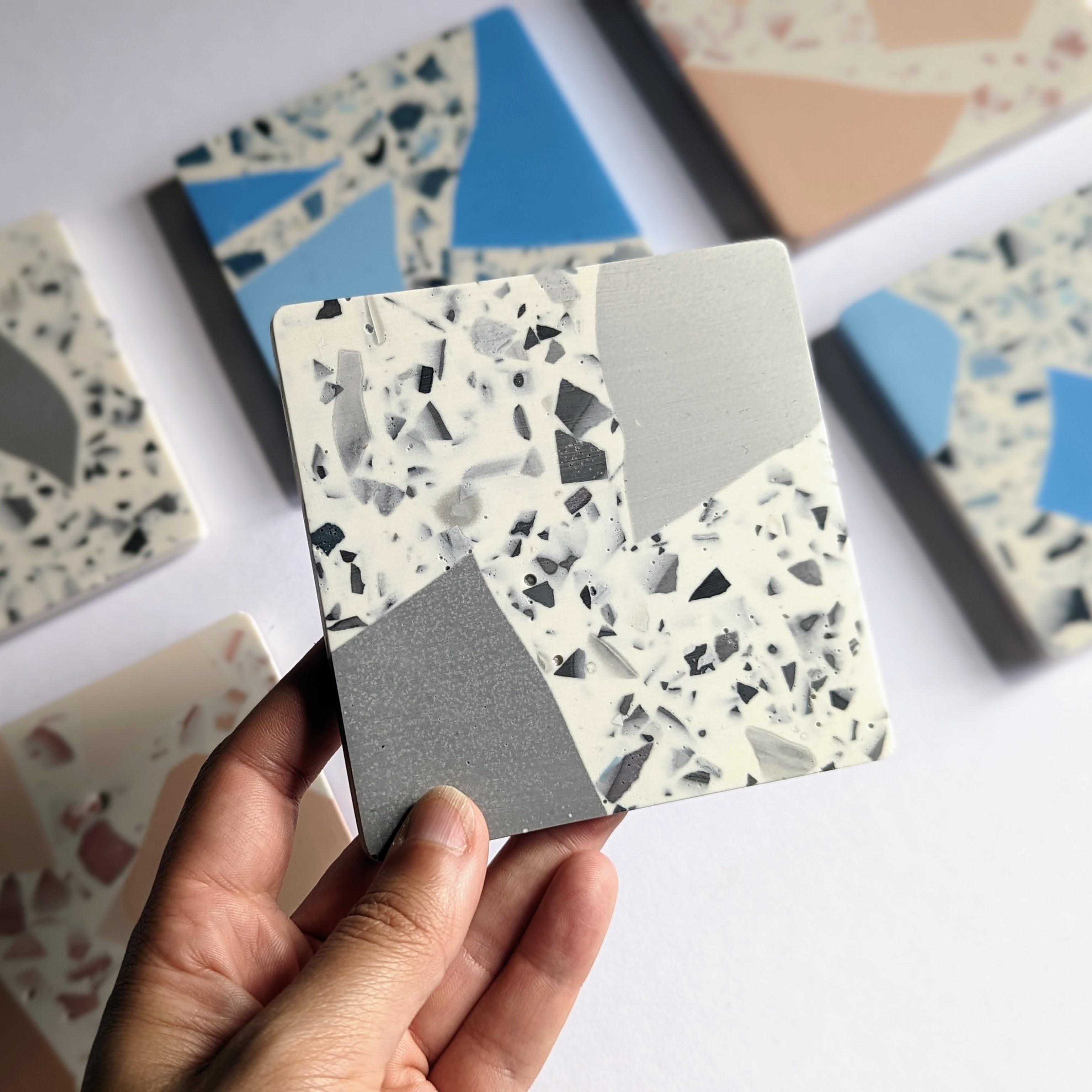 Grey terrazzo coaster