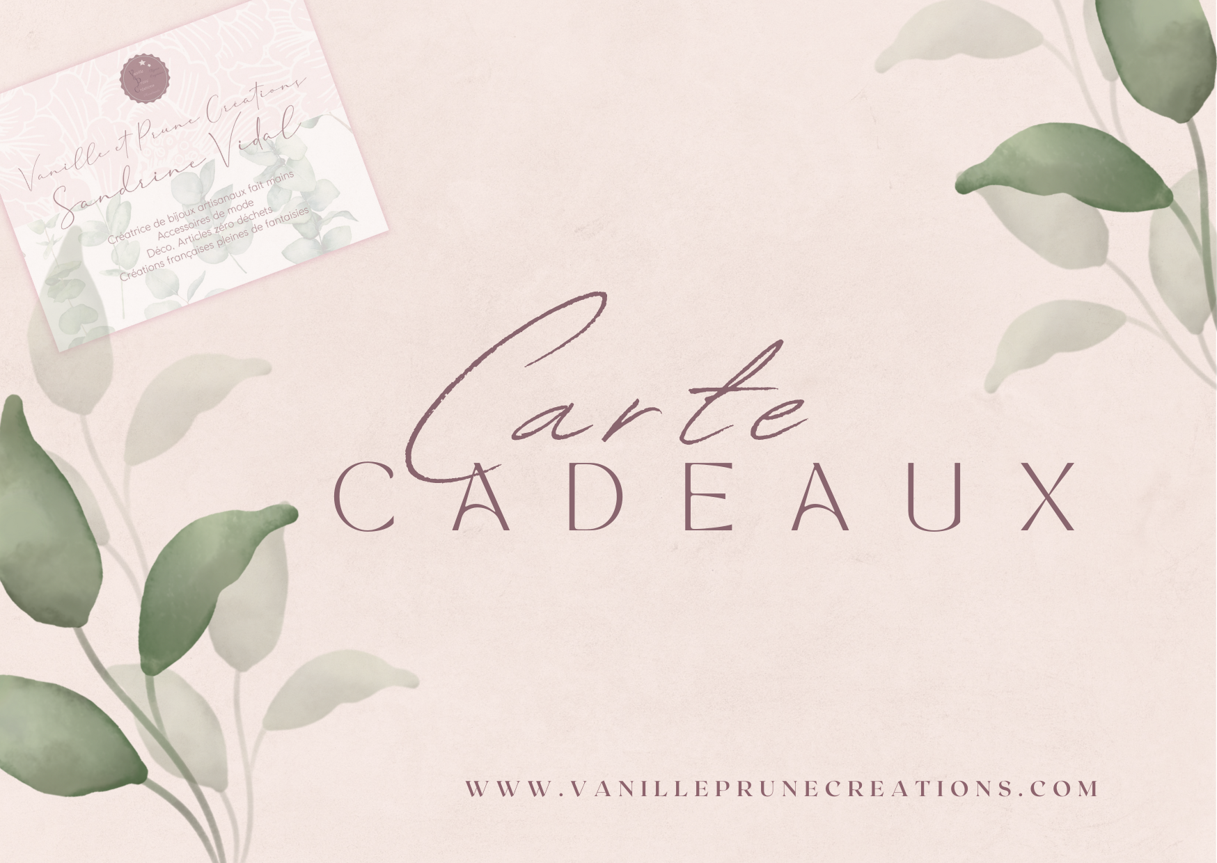Carte cadeau Vanille & Prune