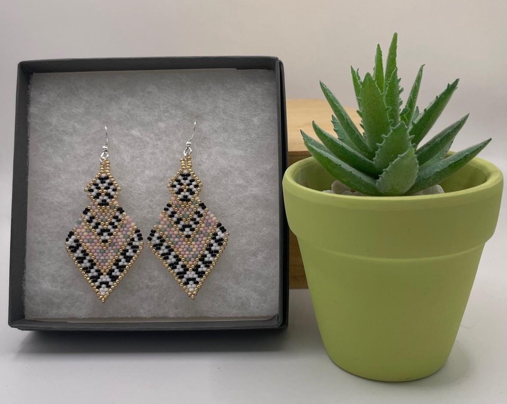 unique handmade statement earrings with greek key design