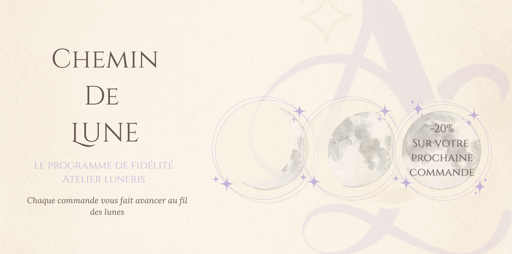 Chemin de lune: Programme de fidélité Atelier Luneris - Broderie personnalisée artisanat français