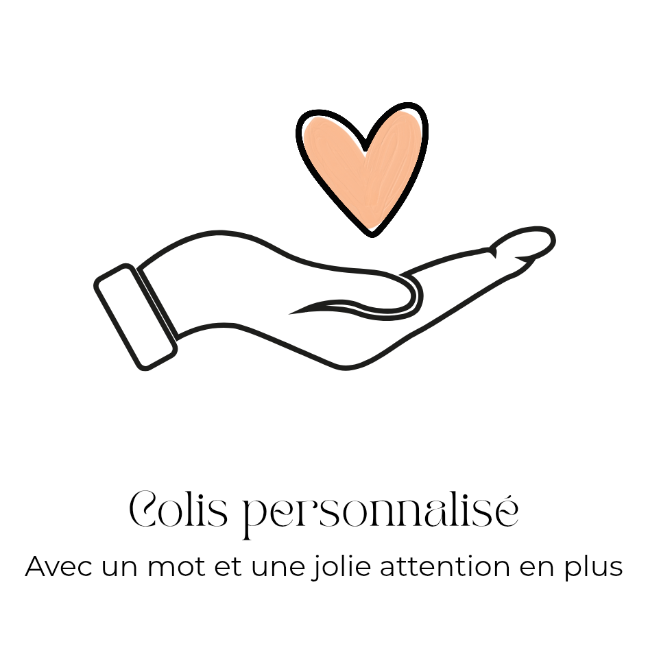 Colis personnalisé avec un petit mot et une jolie attention en plus