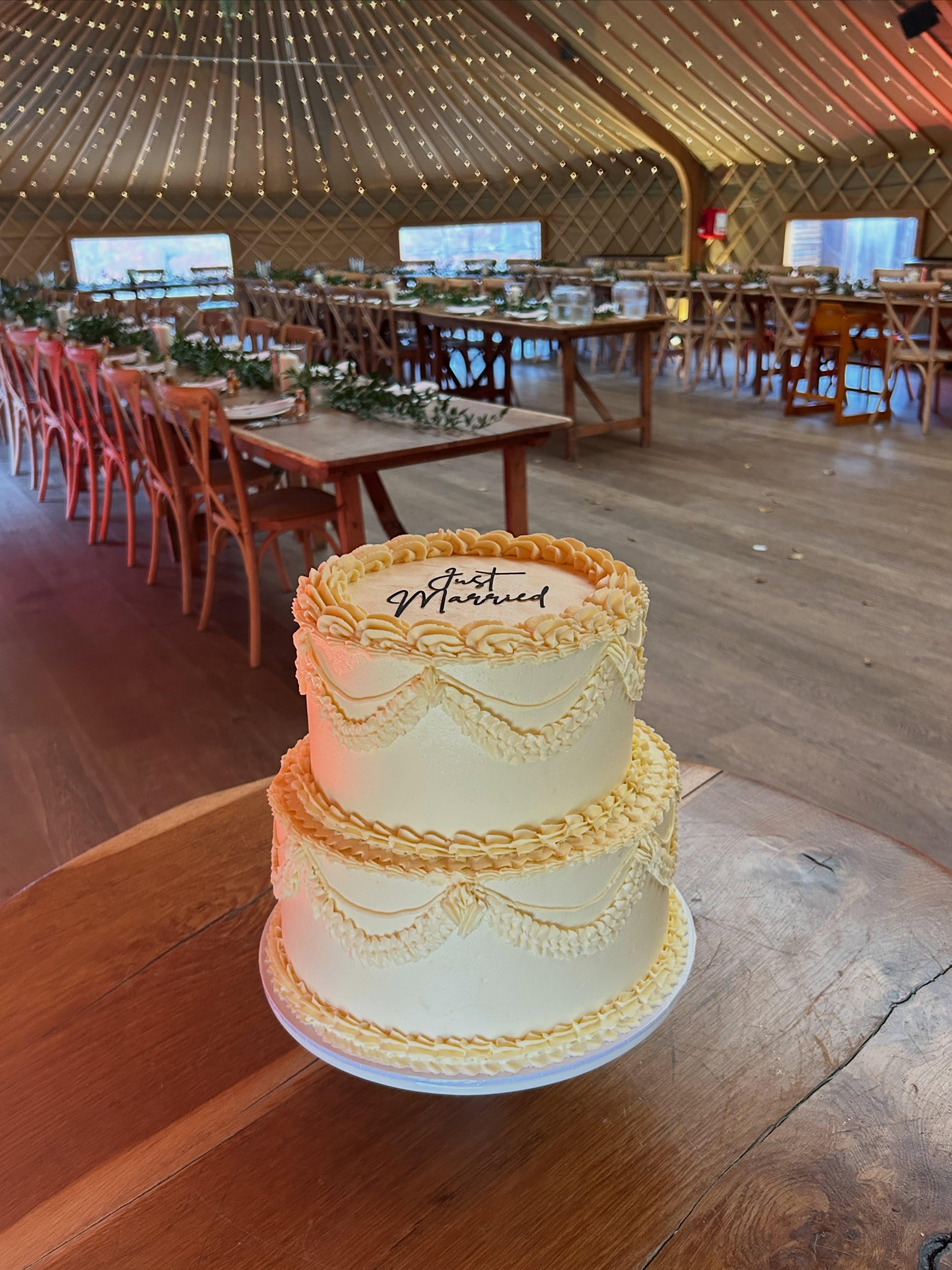 Vegan two-tiered cake