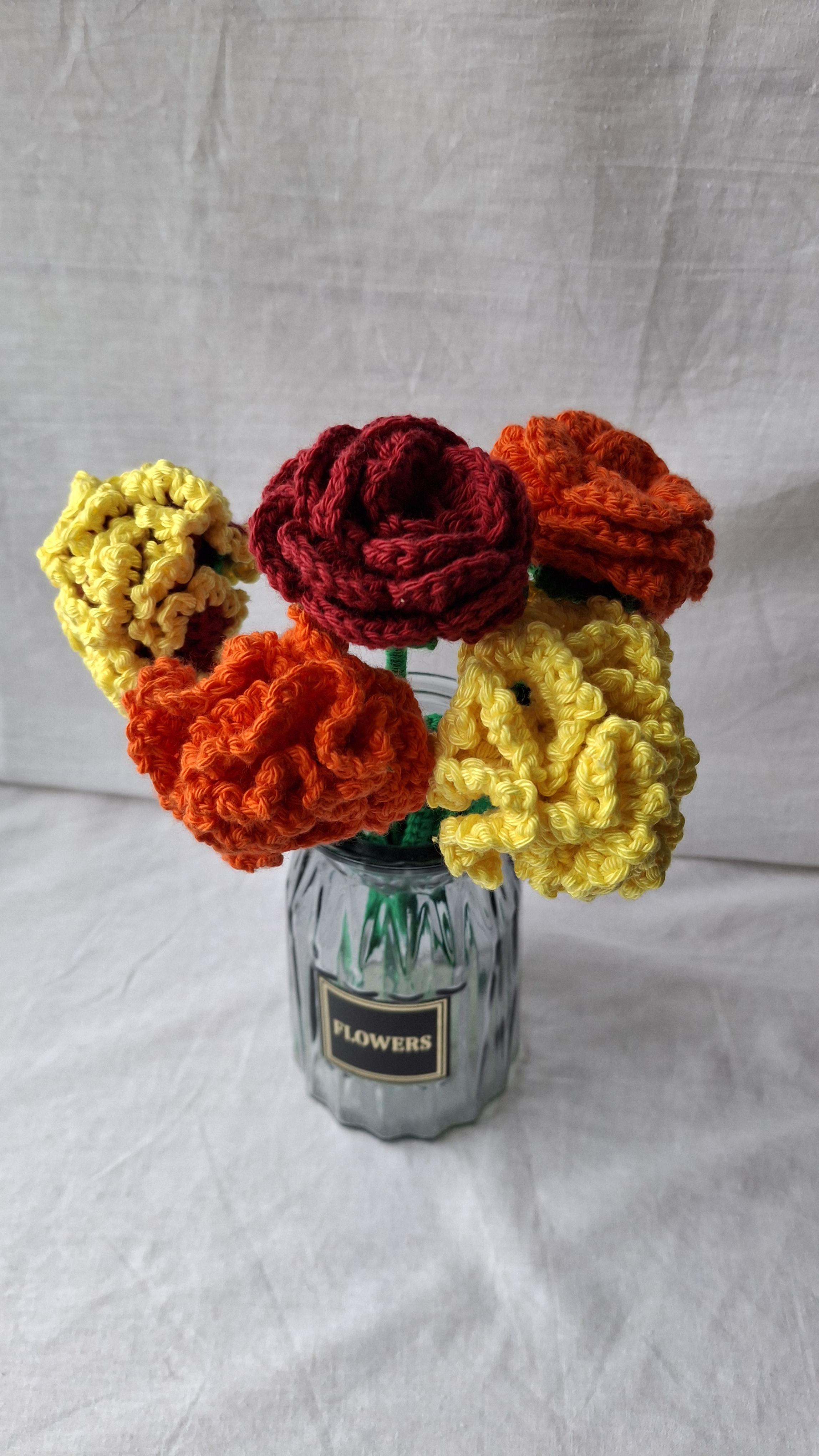 Bouquets de fleurs en crochet réalisés par Le Crochet de Mamiecookies