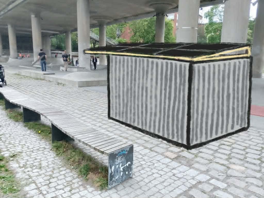 Skatecafe 3.0 som en kiosk i stans mest besökta city park!