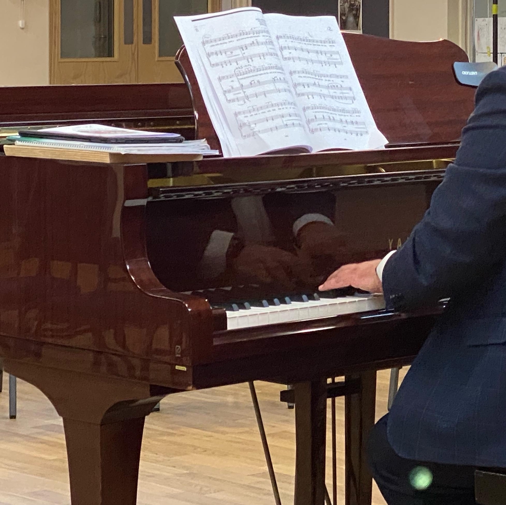 Pianist at Yamaha Baby Grand in St Mary's School Tickhill