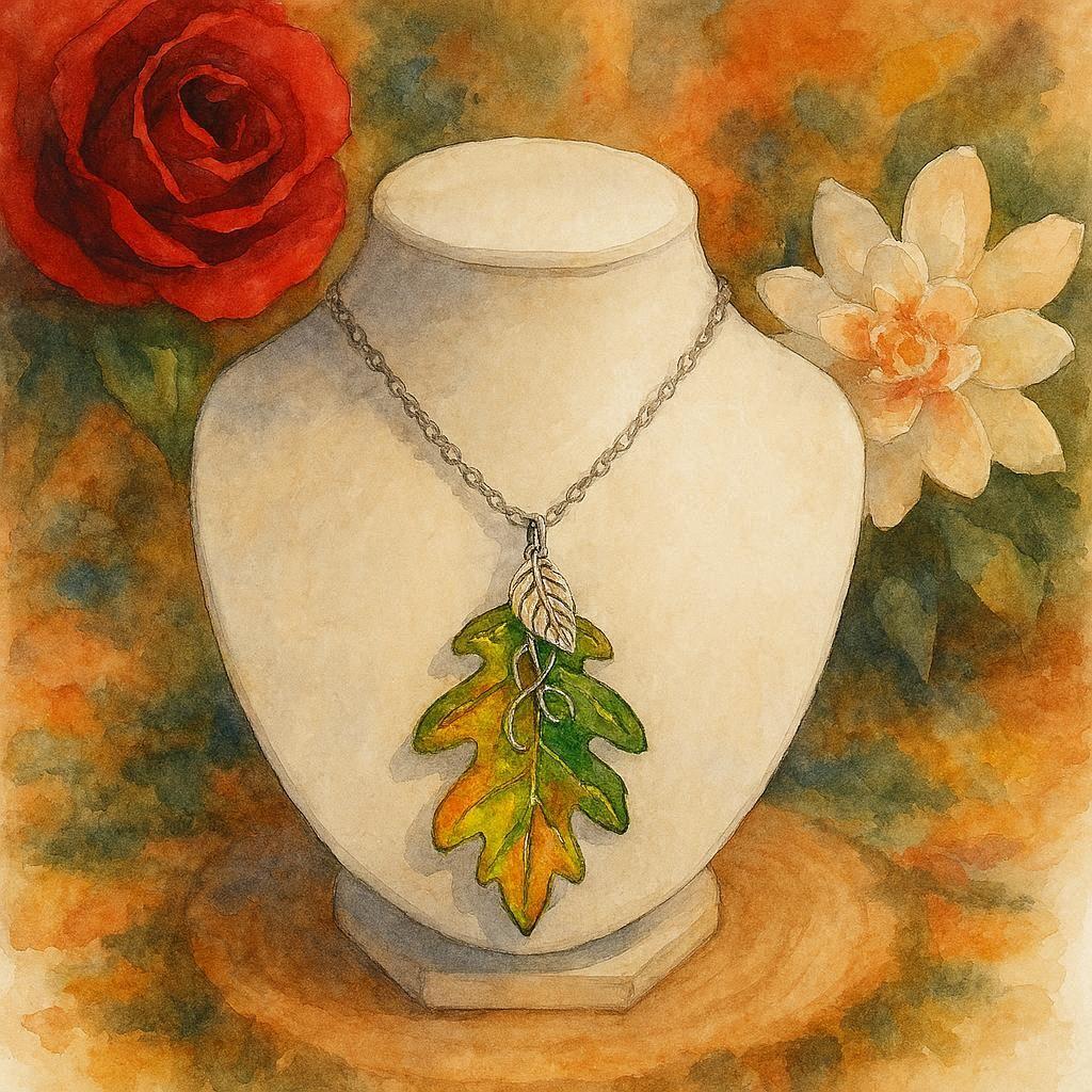 collier feuille de chêne écorcéliande