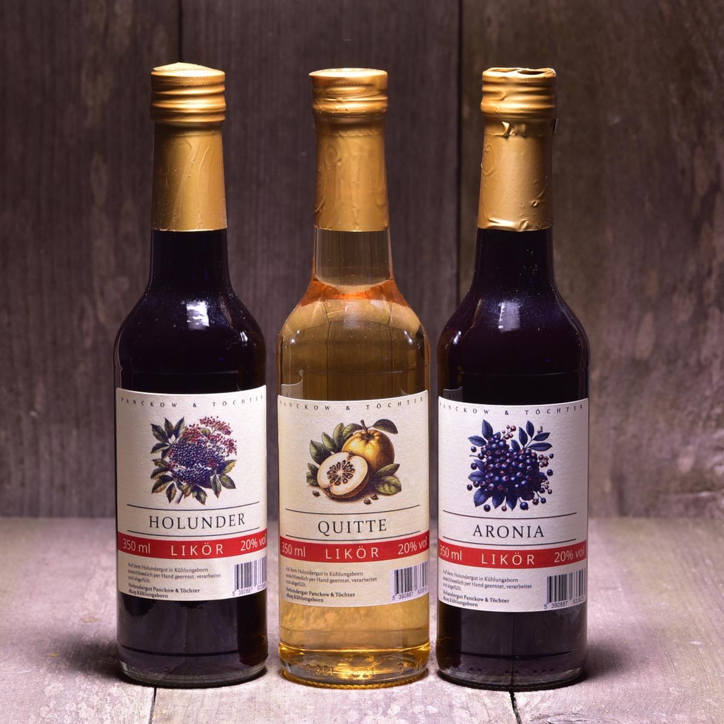 Holunderlikör, Aronialikör, Quittenlikör vom Holundergut Panckow & Töchter in Kühlungsborn