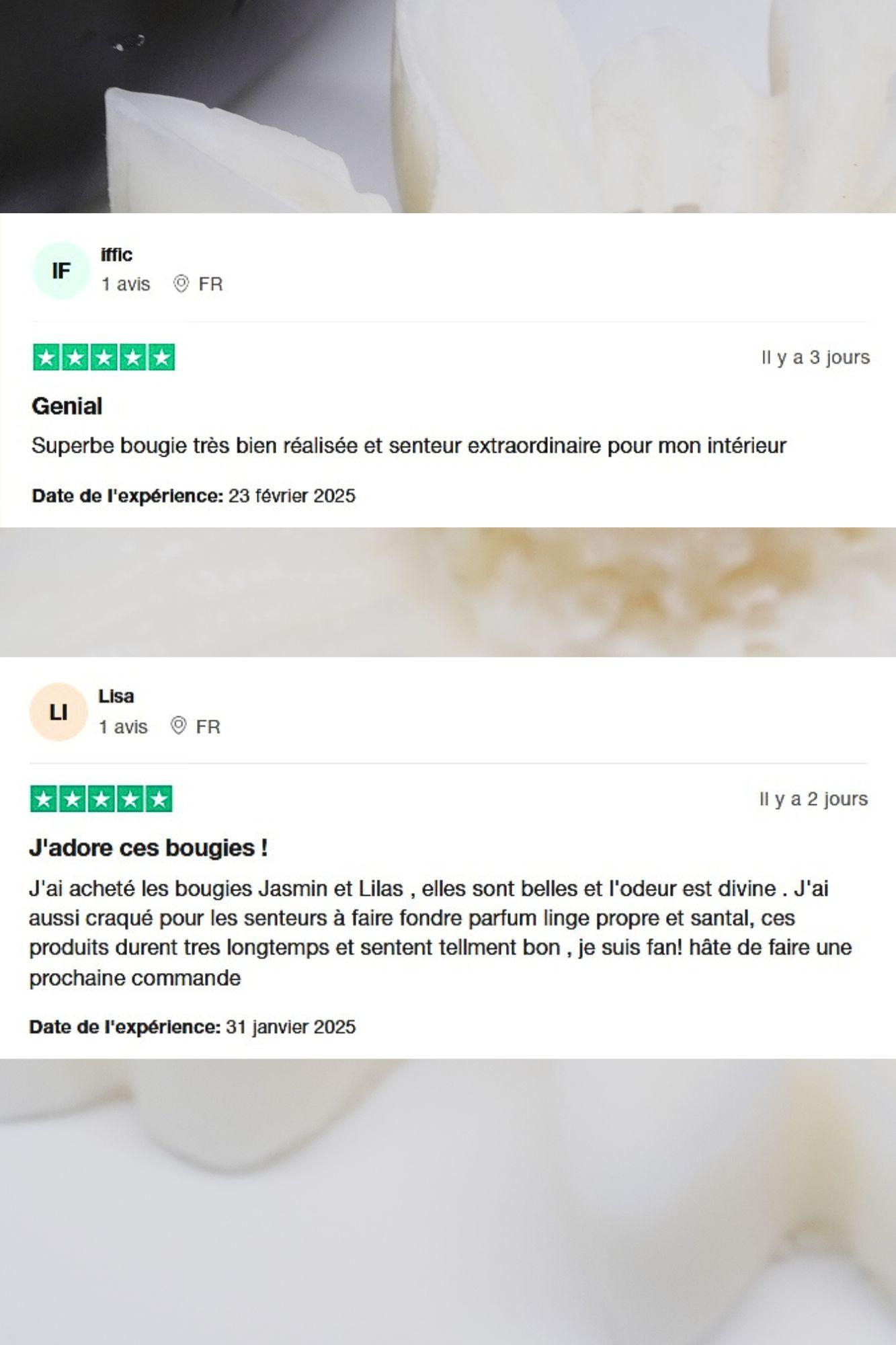 Les expériences des clients https://fr.trustpilot.com/review/sesecandles.com