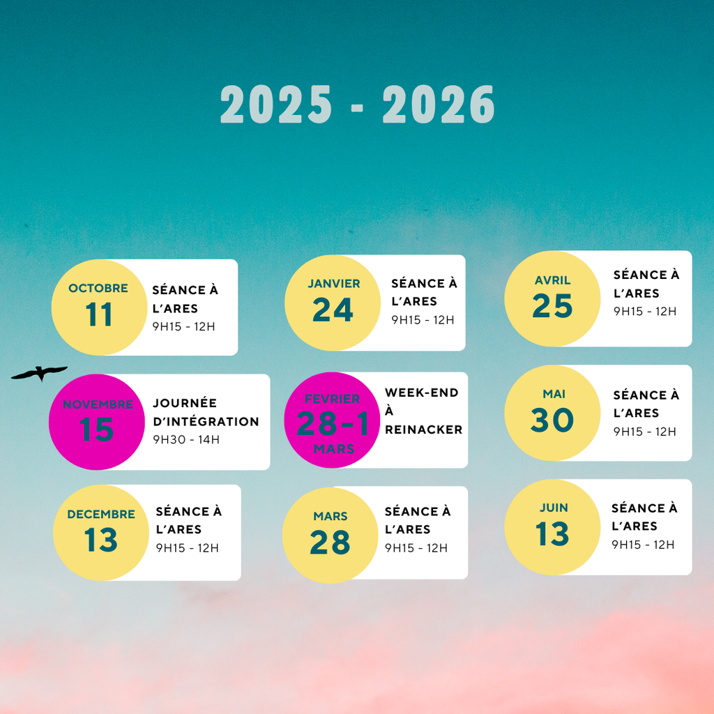 Planning de l'atelier d'écriture - saison 2025-2026