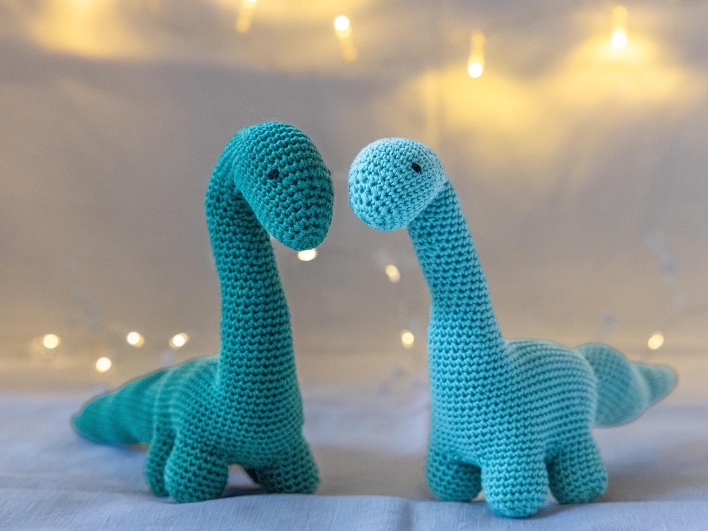dino en crochet DIY fait avec amour