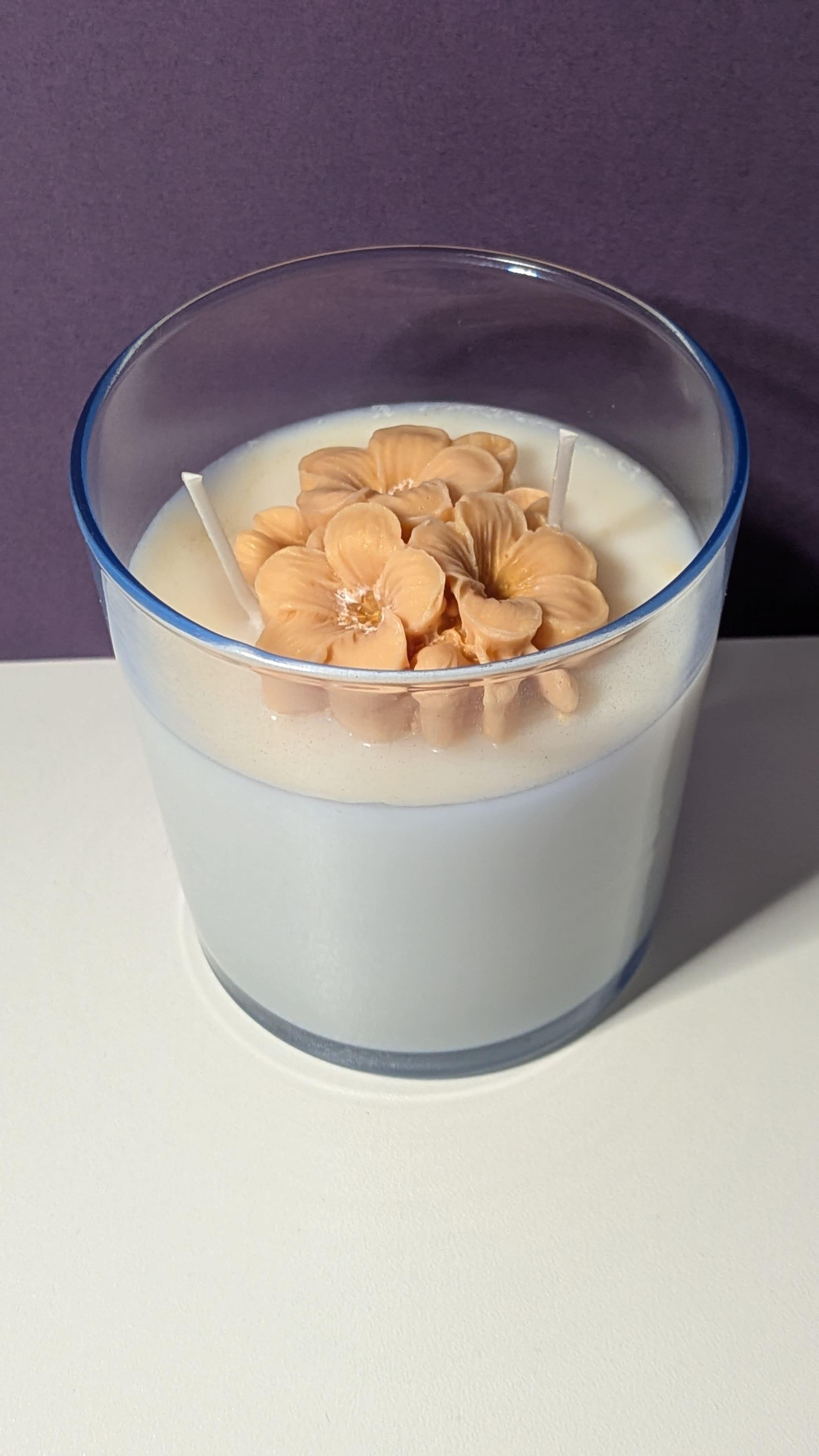 Bougie en verre colorée