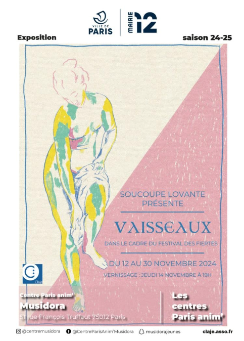 Affiche exposition "vaisseaux" par Soucoupe Lovante au Centre Musidora, Morgane Martin-Dumagny 
