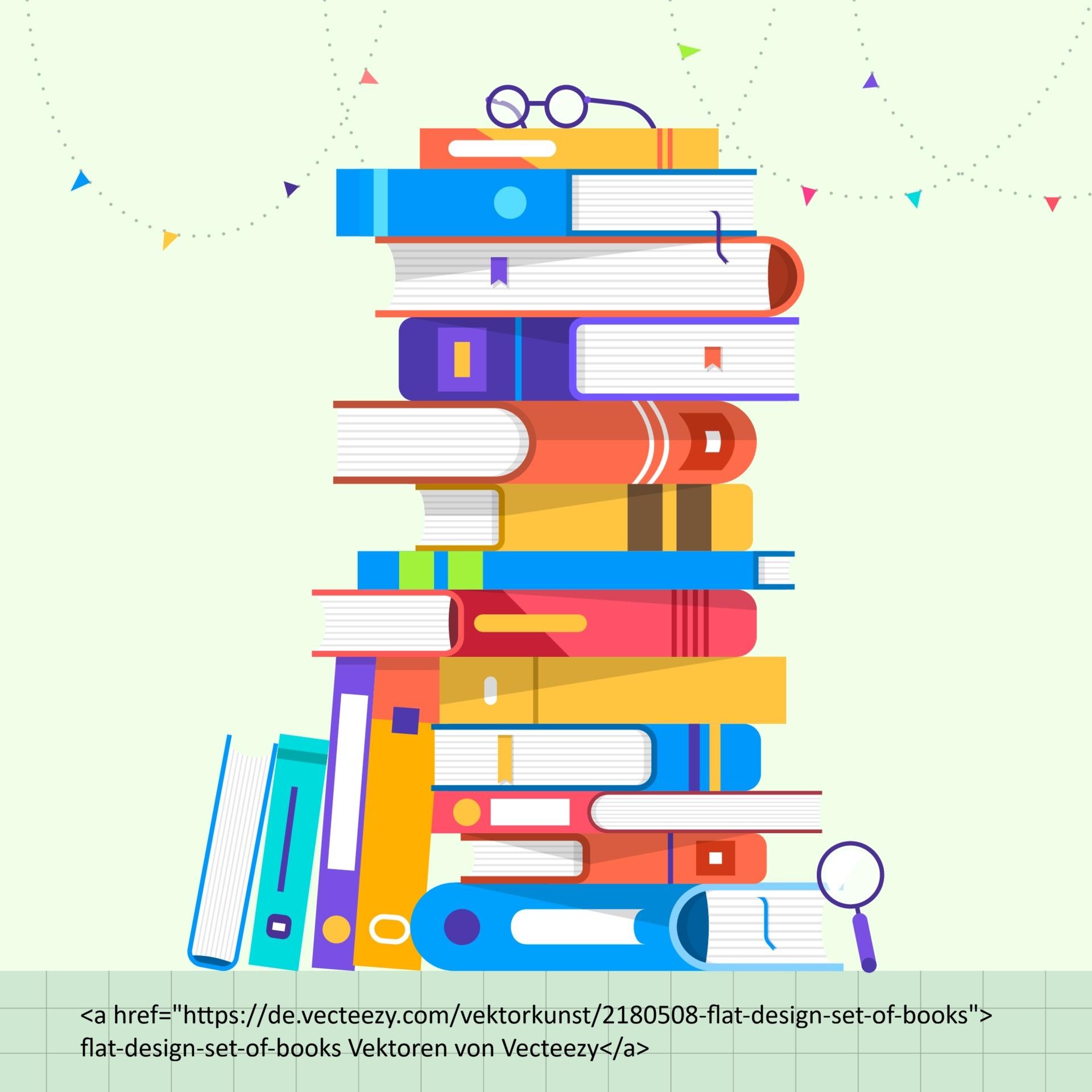 <a href="https://de.vecteezy.com/vektorkunst/2180508-flat-design-set-of-books">flat-design-set-of-books Vektoren von Vecteezy</a>