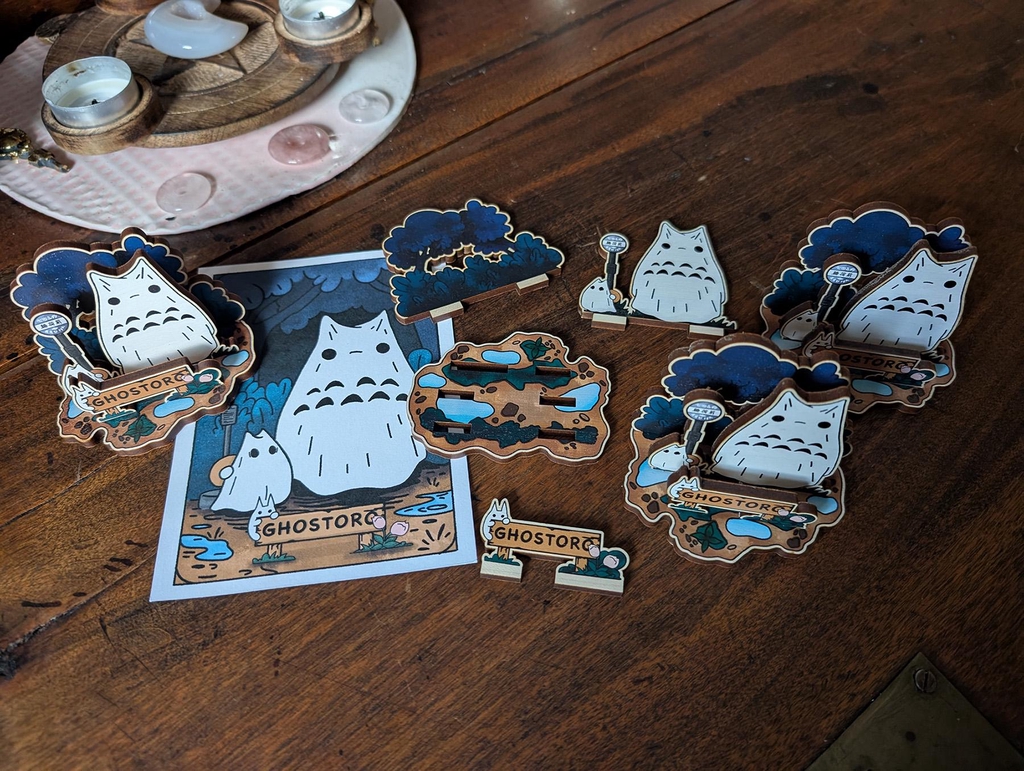 My Neighbour Ghostoro Studio Whimsy wooden standee 