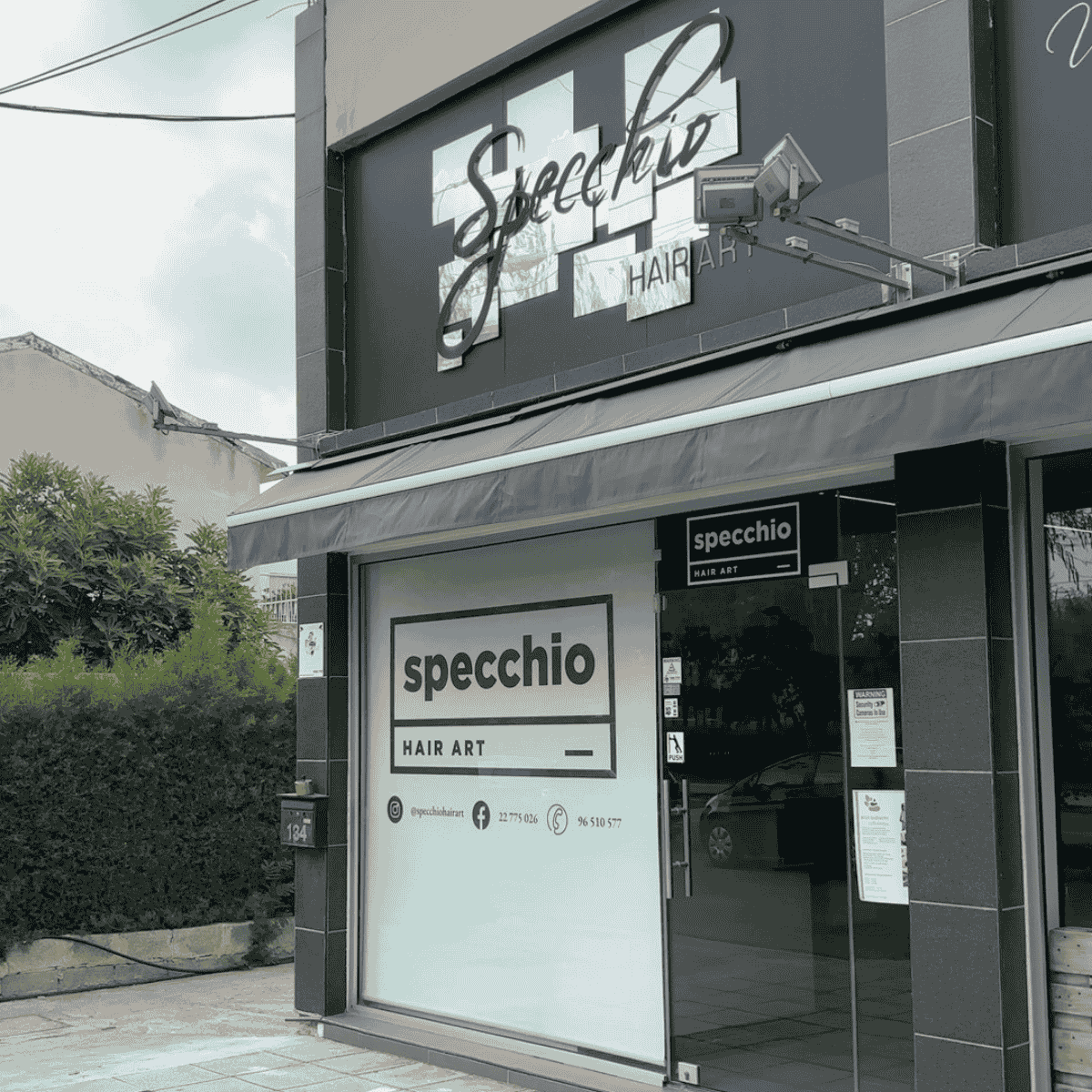 Specchio hair art store main front entrance, St 134, Grigoris Afxentiou, Nicosia 2364, Cyprus