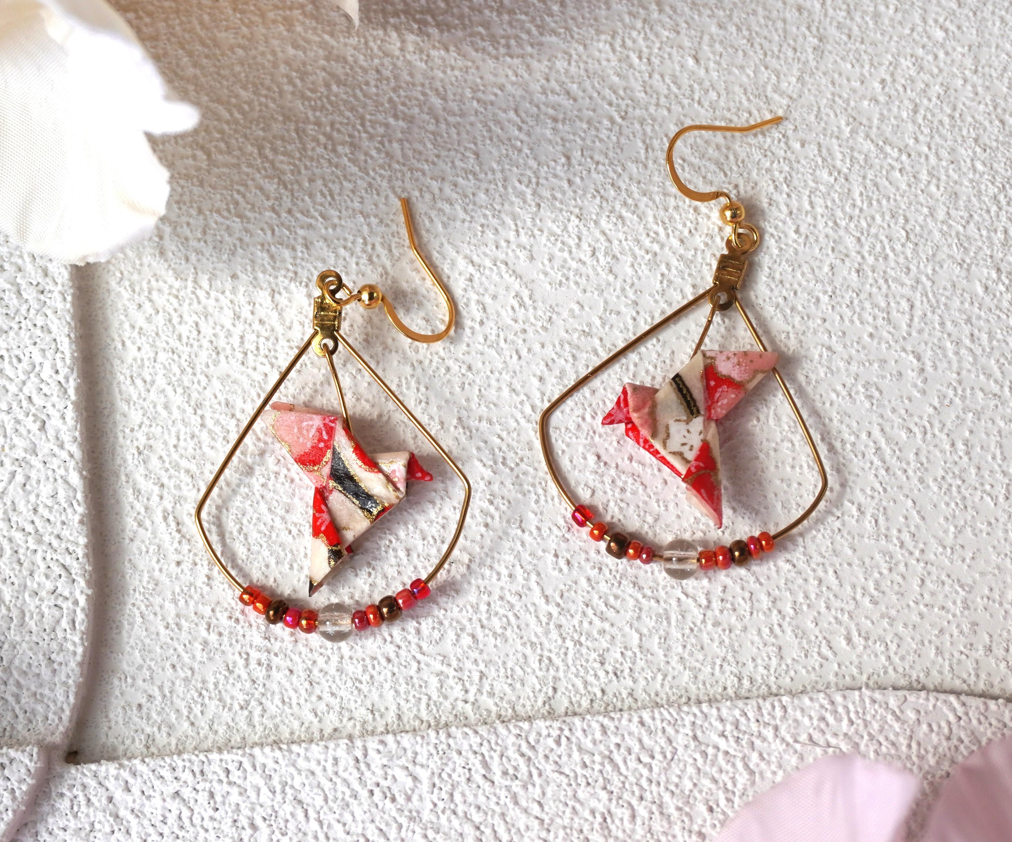 Boucles d'oreilles Origami