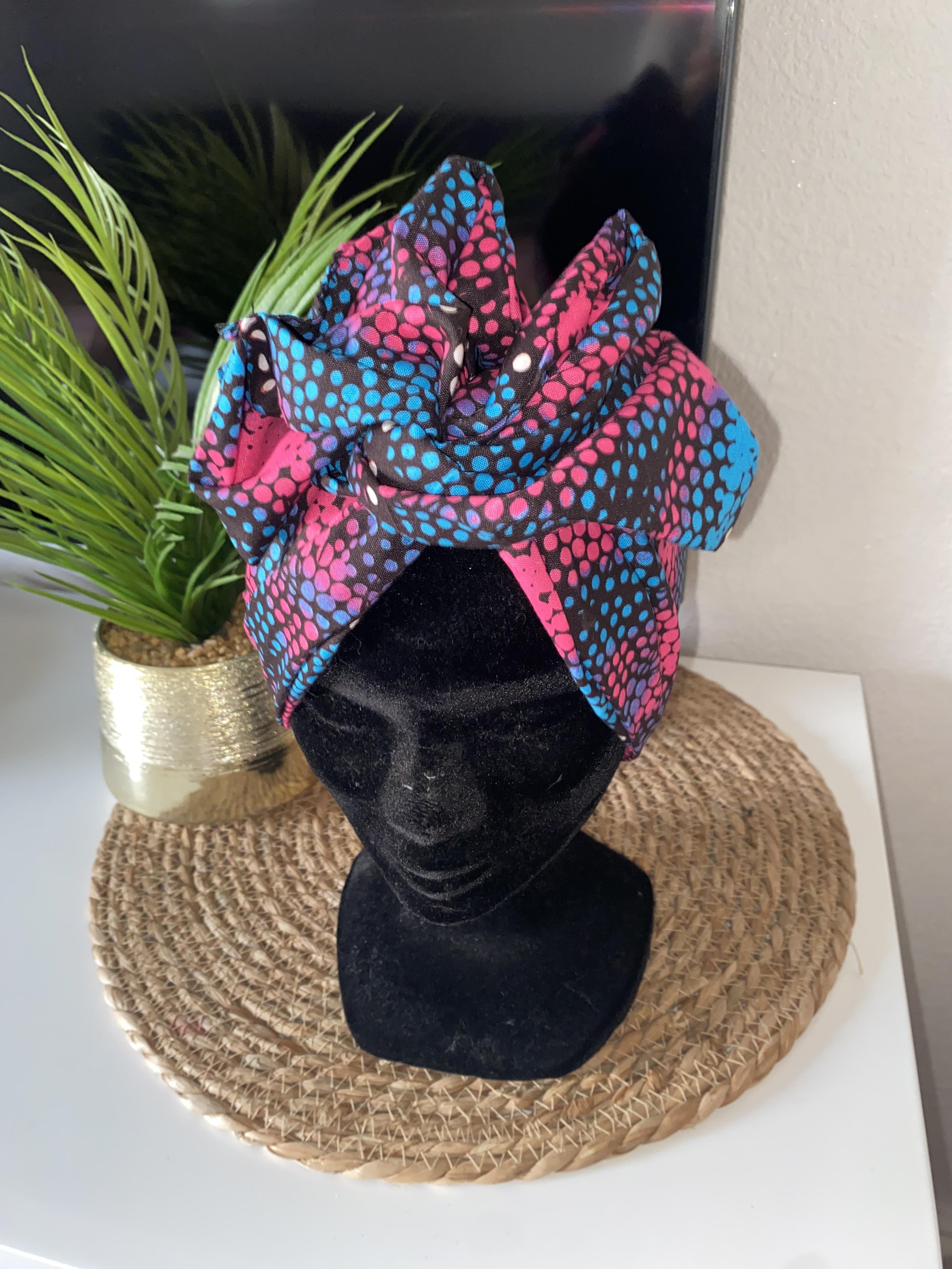 Bandeau africain flexible en wax fait main, accessoire capillaire élégant, coloré et protecteur pour tous types de cheveux
