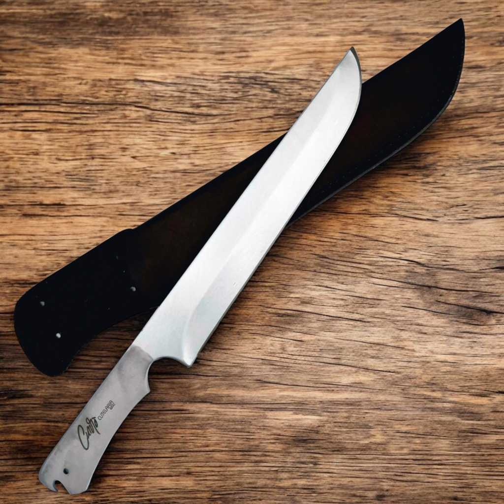 Faca de churrasco camping slim minimalista full tang 9 pol Currò & Elmo