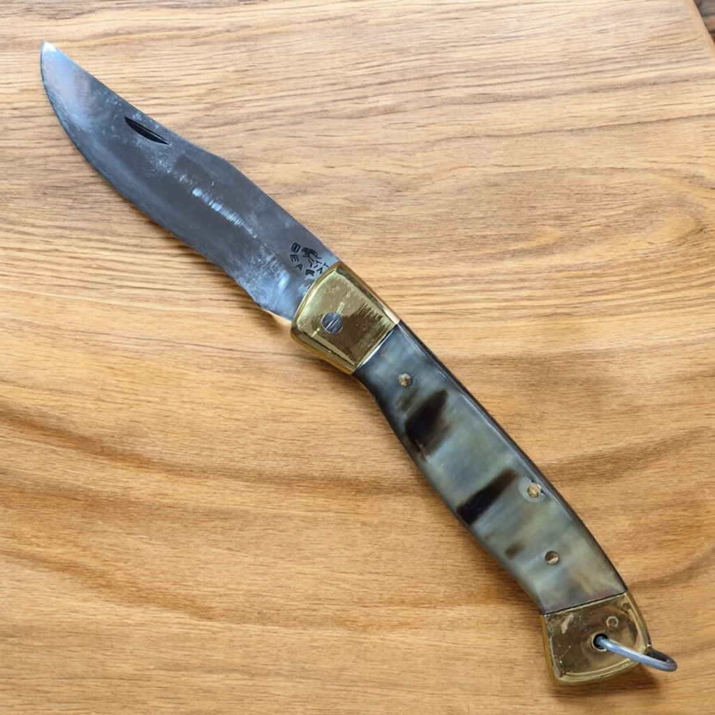 Canivete 9cm Outdoor Acampamento Inox 420C 3mm Chifre Bovino Bearzi edc