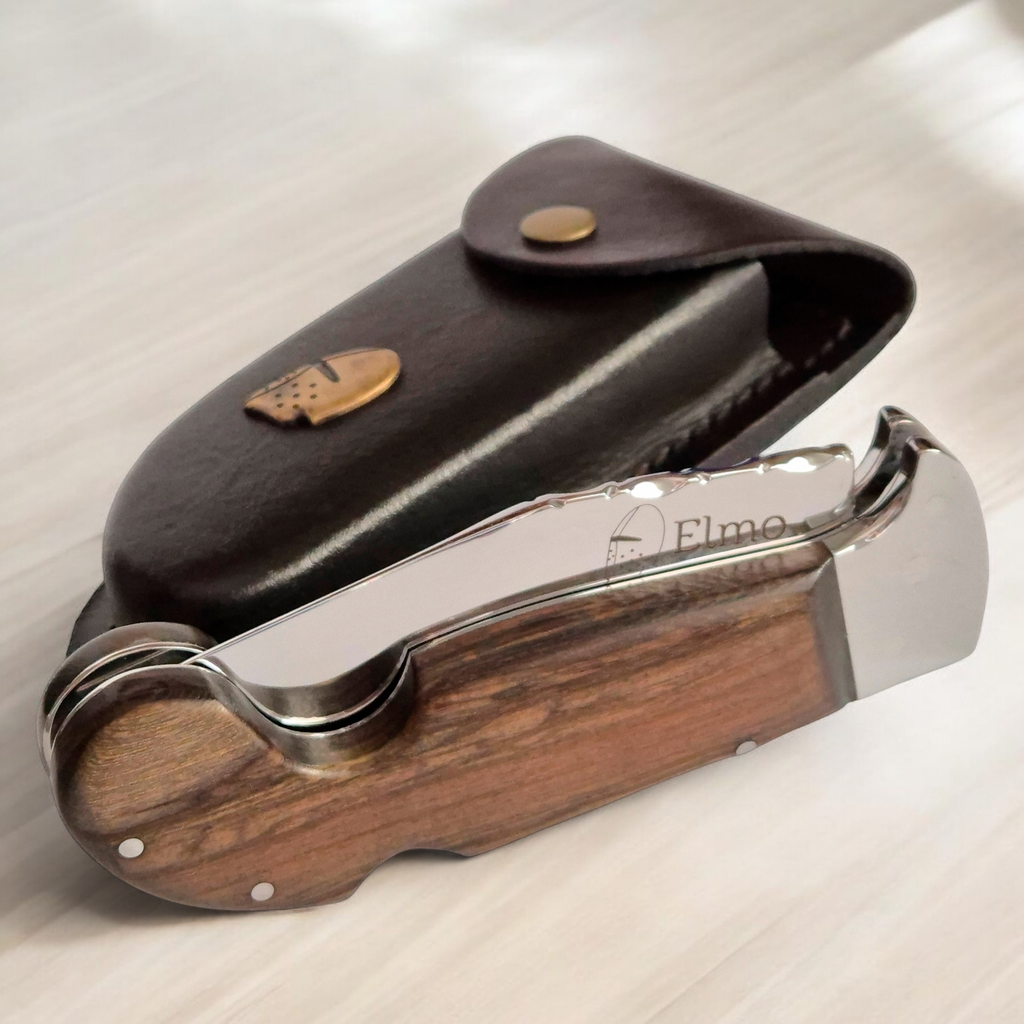 Canivete Sorocaba Elmo Inox Dorso Mosqueado Madeira Bainha Edição Especial Exclusiva