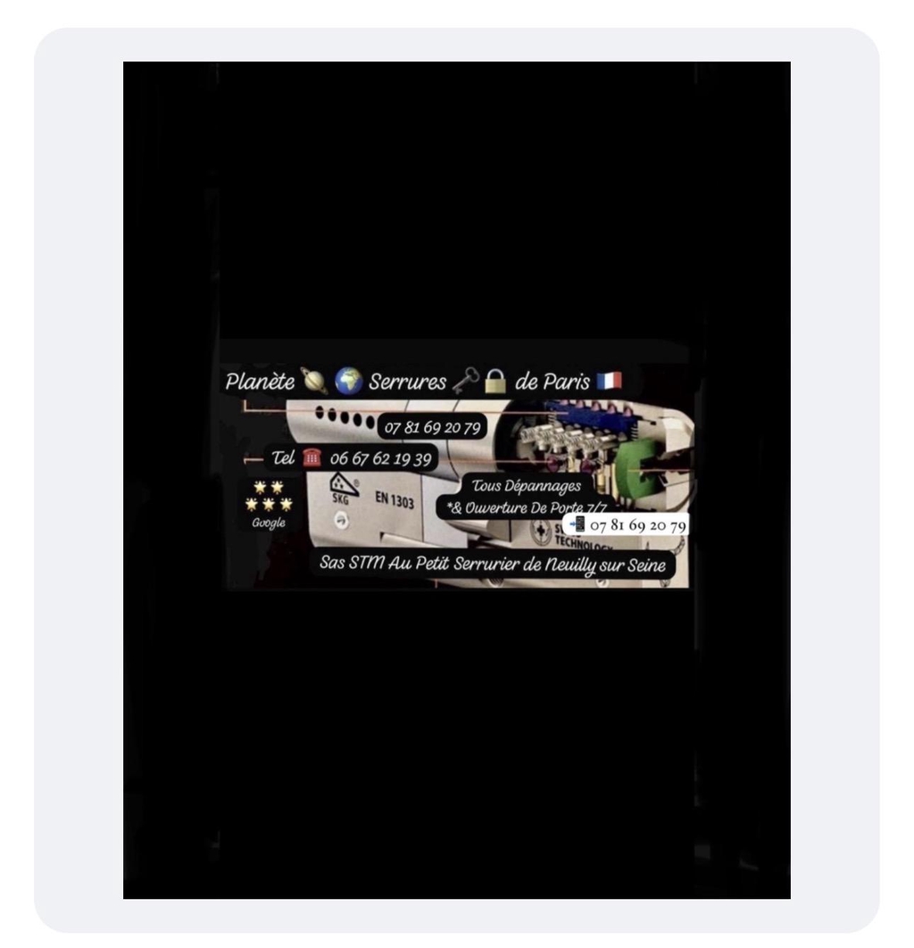Planète Serrures de Paris SAS STM Au Petit Serrurier Montaigne elysees matignon Paris 8ème &. SAS STM Au Petit Serrurier de Neuilly s/Seine 