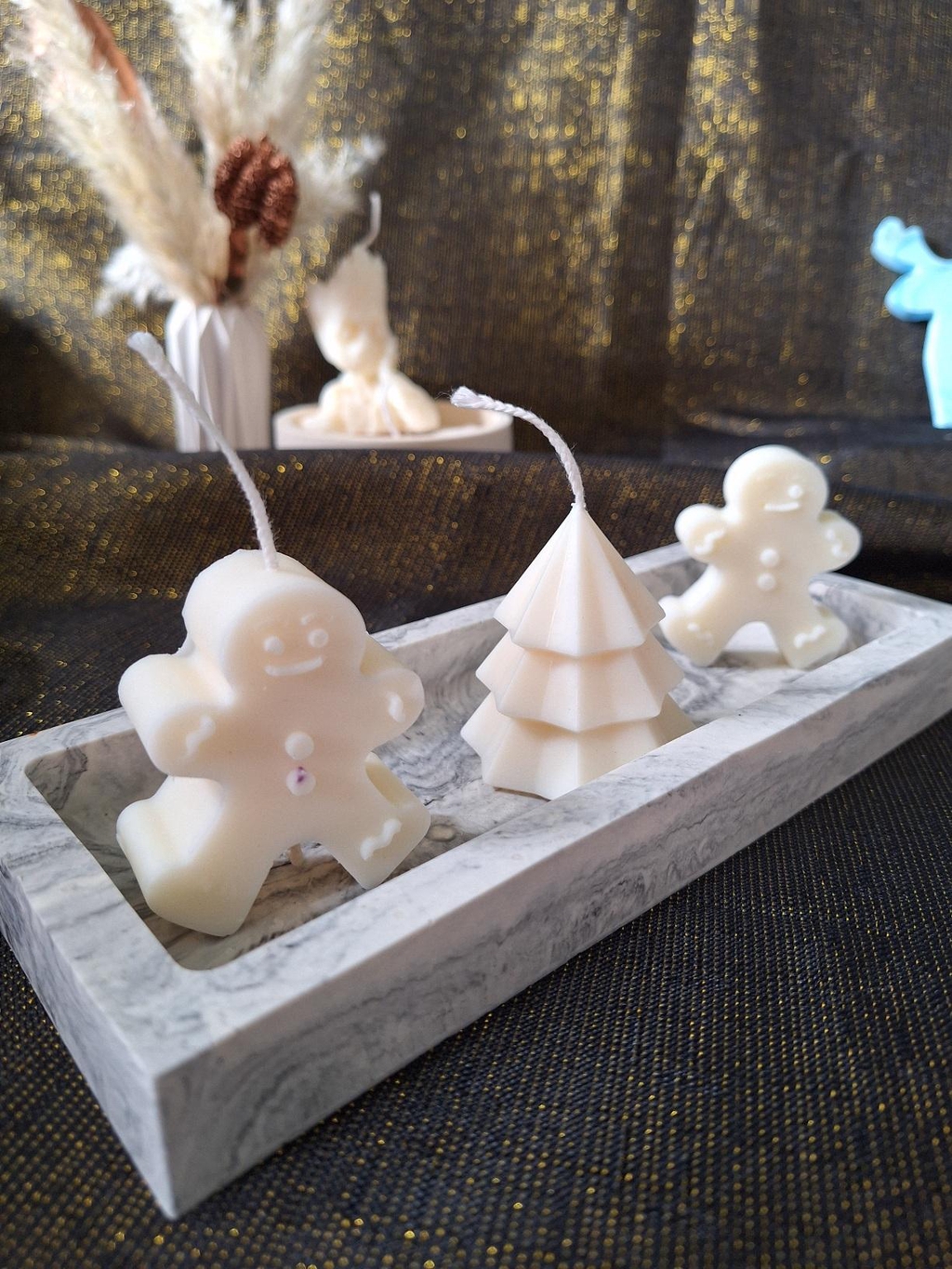 Decoration de Noël sapin biscuit en cire de soja 