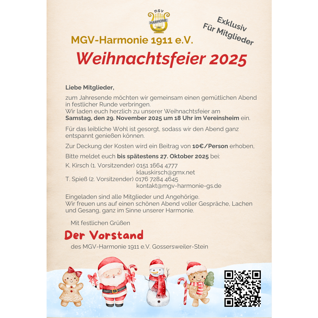 Weihnachtsfeier 2025
Exklusiv für Mitglieder