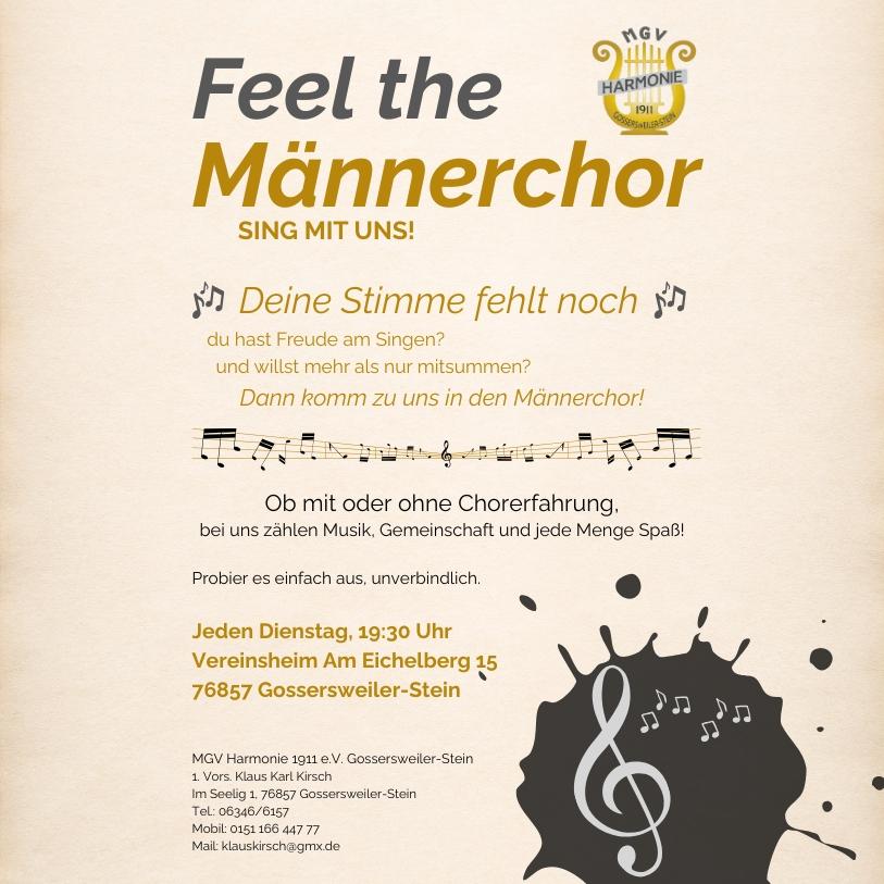 FEEL THE MÄNNERCHOR
Sing mit uns!