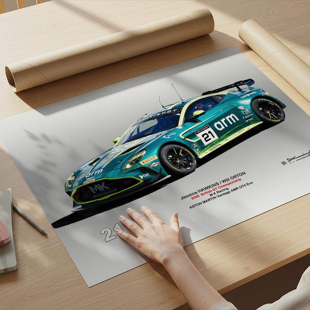 Aston Martin Vantage GT4 MK Racing British GT Motorsport Artwork